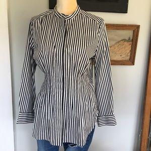COS Fitted button down blouse- B&W stripe- Size 38